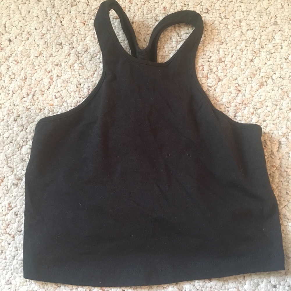 Charlotte Russe Black Halter Crop Top